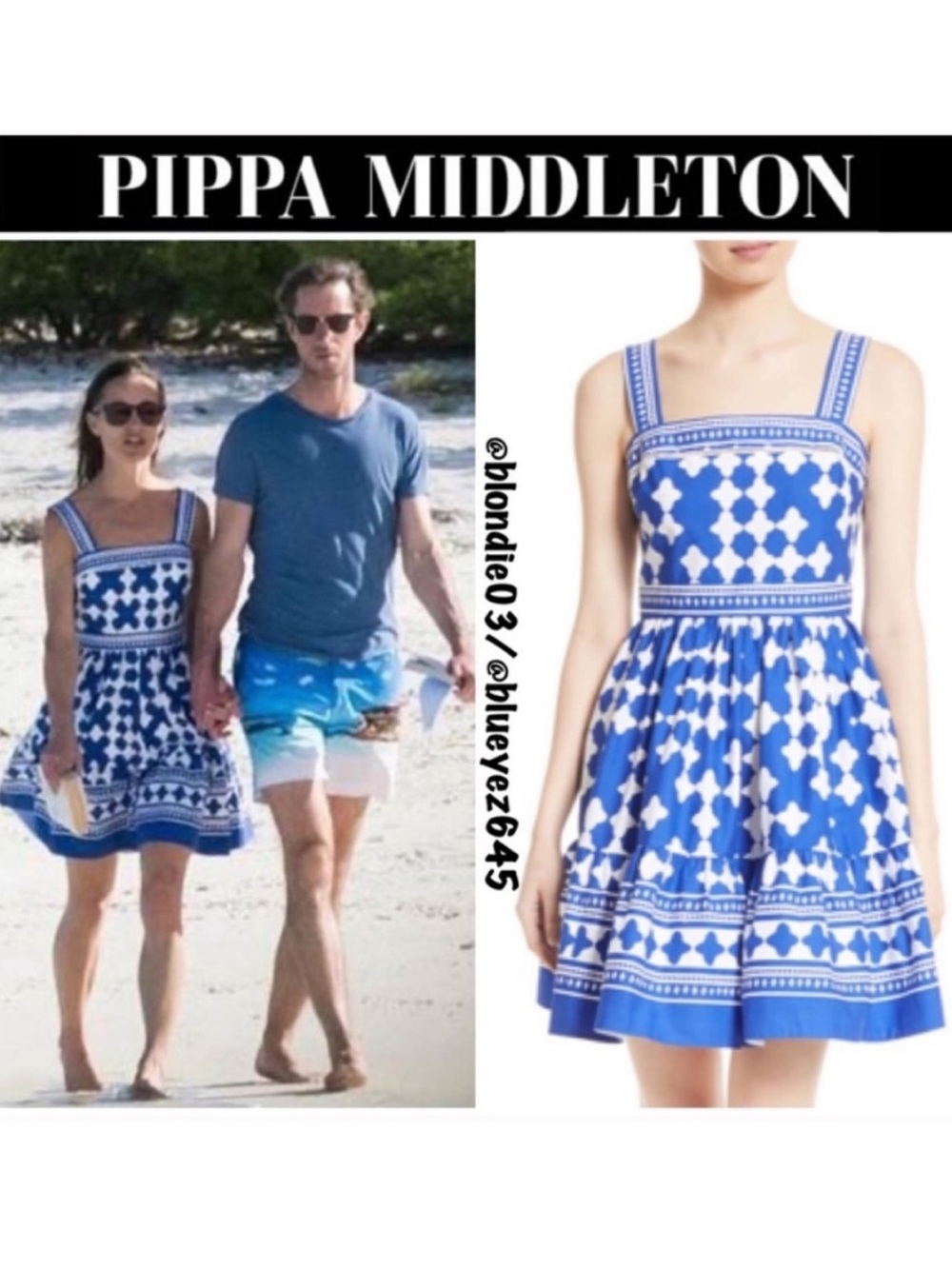Kate spade like new poplin lantern flounce mini blue white as seen on tv dress - Picture 7 of 9
